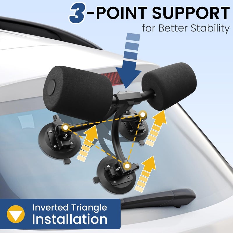HLOGREE TriGrip Kayak Load Roller,3 Suction Cups Kayak Roller Loader,Kayak Helpers -Pump Vacuum Type- Kayak Roof Roller Loader Load Assist Mount,Kayak Loader Lift Assist System for Car SUV,Kayak Accessories - Image 2